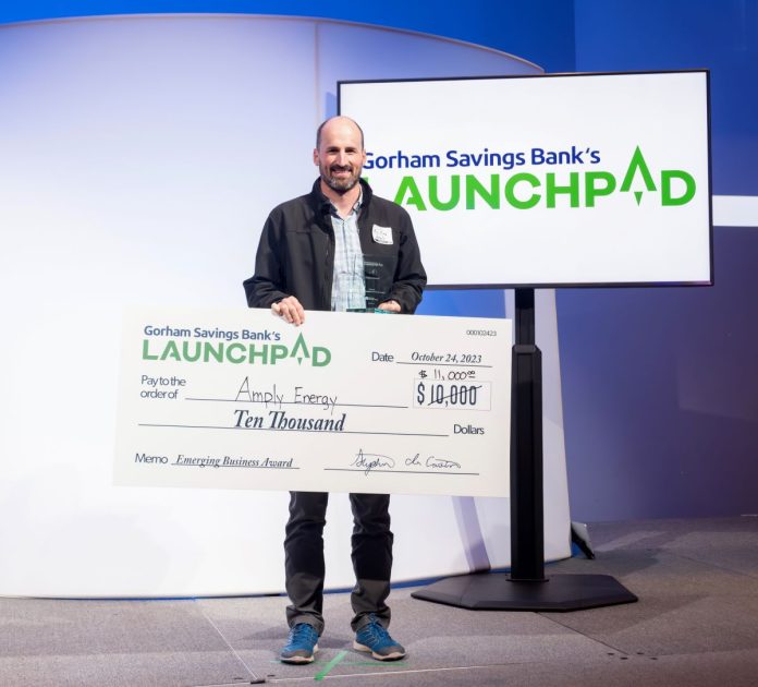 Amply won the Emerging Business category for Gorham Savings Bank's Launchpad competition